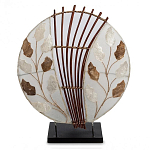 Настольная лампа из перламутра и дерева на подставке Indonesian Petal варинант исполнения - 1 | Loft Concept в Брянске