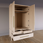 Шкаф платяной Primo с выдвижными ящиками шпон Черный дуб варинант исполнения - 4 | Loft Concept в Брянске