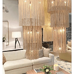 Люстра круглая трехъярусная из бахромы Milk Gradient Braided Fringe варинант исполнения - 4 | Loft Concept в Брянске