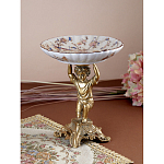 Чаша с цветочным орнаментом на ножке в виде бронзового ангела Eden Garden варинант исполнения - 5 | Loft Concept в Брянске