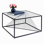 Журнальный стол черный с столешницей из прозрачного закаленного стекла Dynamics варинант исполнения - 2 | Loft Concept в Брянске