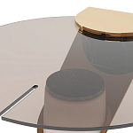 Дизайнерский журнальный стол с круглой столешницей из бронзированного стекла Honor Side Table варинант исполнения - 1 | Loft Concept в Брянске