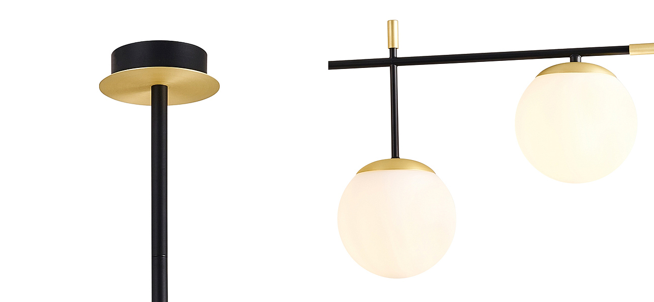 Люстра Черная с Золотом Spike Balls Hanging 9 Lamp Люстра Черная с Золотом Spike Balls Hanging 9 Lamp - Loft-Concept в Брянске