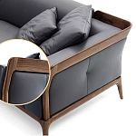 Диван двухместный c каркасом из массива дерева Double Sofa Made of Walnut Wood варинант исполнения - 2 | Loft Concept в Брянске