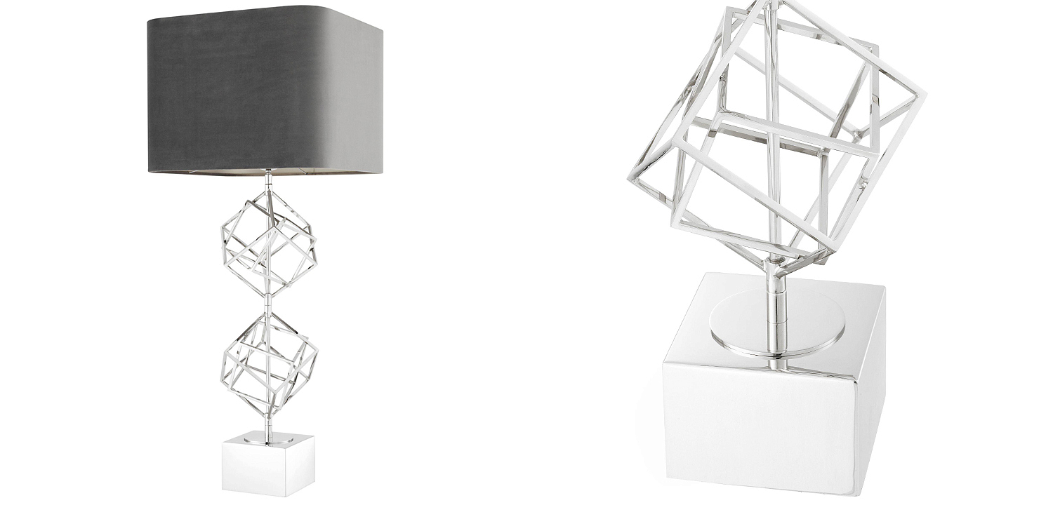 Настольная лампа Eichholtz Table Lamp Matrix Nickel Настольная лампа Eichholtz Table Lamp Matrix Nickel - Loft-Concept в Брянске