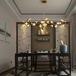 Люстра в виде золотой ветки с цветами и птичками Marvelous Garden варинант исполнения - 5 | Loft Concept в Брянске