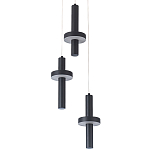Каскадный светильник с 3-мя плафонами Flos Black Metal Acrylic Trio Hanging Lamp варинант исполнения - 2 | Loft Concept в Брянске