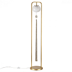 Торшер с шарообразным плафоном из белого стекла с подвеской из камня и длинной кисточкой Agatelle варинант исполнения - 1 | Loft Concept в Брянске