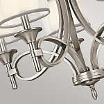 Люстра с белыми тканевыми абажурами в прозрачных стеклянных цилиндрах Kichler варинант исполнения - 8 | Loft Concept в Брянске