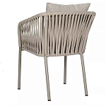 Стул серо-бежевый с декоративным плетением на спинке и подлокотниках Chair Weave варинант исполнения - 5 | Loft Concept в Брянске