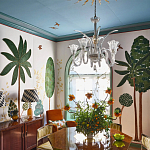 Обои с вышивкой ручной работы Mughal Trees Original colourway on linen варинант исполнения - 6 | Loft Concept в Брянске