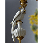 Подсвечник белый Попугай из фарфора с бронзовыми элементами Eden Garden варинант исполнения - 6 | Loft Concept в Брянске