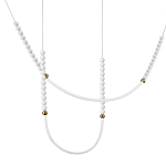 Подвесной светильник с 3-мя изогнутыми плафонами и белыми декоративными шариками PEARLS Suspension варинант исполнения - 1 | Loft Concept в Брянске