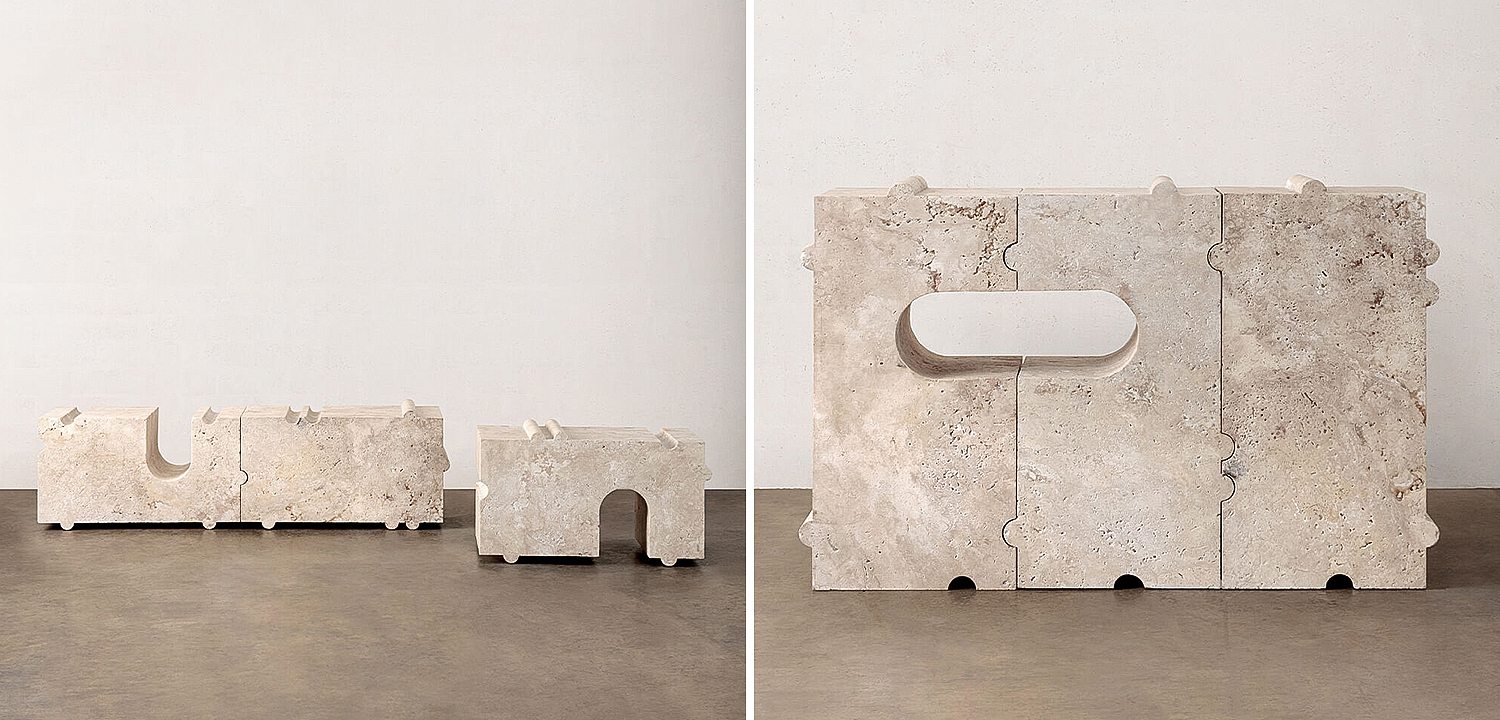 Модульная каменная скамья Hume Modular Stone Bench дизайн Kelly Wearstler Модульная каменная скамья Hume Modular Stone Bench дизайн Kelly Wearstler - Loft-Concept в Брянске