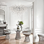 Люстра подвесная с прозрачными стеклянными подвесками в форме капель Диаметр 80 см Droplet Chandelier варинант исполнения - 11 | Loft Concept в Брянске