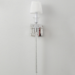 Бра с белым текстильным абажуром и хрустальными подвесками с декоративной кисточкой Lustre Reverie варинант исполнения - 7 | Loft Concept в Брянске