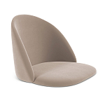 Барный стул со спинкой и металлической подставкой на 4-х деревянных ножках Бежевый Велюр Vendramin Chair варинант исполнения - 2 | Loft Concept в Брянске