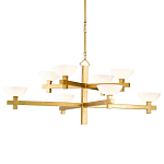 Люстра золотая с 8-ю молочными плафонами в виде чаши Tiers of Clear Lines варинант исполнения - 1 | Loft Concept в Брянске