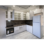 Угловой кухонный гарнитур белый и столешница под мрамор Gene Kitchen Set варинант исполнения - 6 | Loft Concept в Брянске