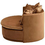 Кушетка круглая с обивкой из велюра коричневая Milky Brown Chair варинант исполнения - 3 | Loft Concept в Брянске
