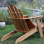 Уличное кресло из массива акации Adirondack Wooden Chair Natural варинант исполнения - 7 | Loft Concept в Брянске