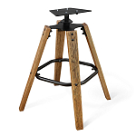 Барный стул со спинкой и мягкой обивкой с ромбами на 4-х деревянных ножках Бежевый Велюр Ava Charm варинант исполнения - 5 | Loft Concept в Брянске