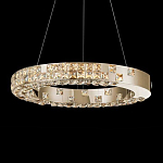 Люстра золотая в форме кольца с мозаичным хрустальным оформлением Sparks of Crystal варинант исполнения - 2 | Loft Concept в Брянске