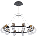 Кольцевая люстра с круглыми стеклянными плафонами в виде колец Olympe Glass Chandelier варинант исполнения - 3 | Loft Concept в Брянске