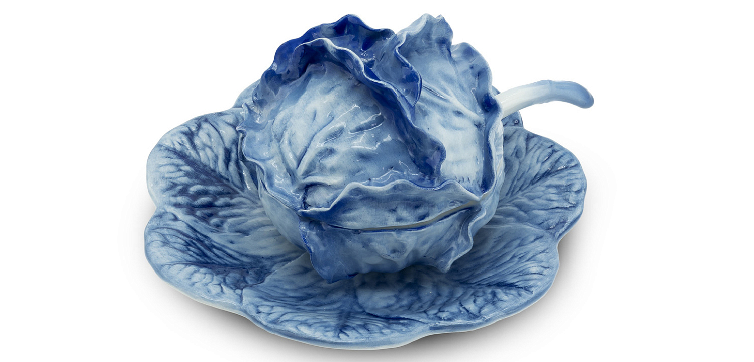 Супница SOUP BOWL CABBAGE W/PLATE D20 Blue Супница SOUP BOWL CABBAGE W/PLATE D20 Blue - Loft-Concept в Брянске