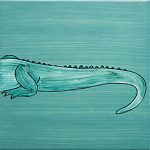 Плитка с узором Крокодил байдарочник варинант исполнения - 4 | Loft Concept в Брянске