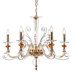 Люстра с 6-ю лампочками и изогнутыми прозрачными элементами из стекла Twisted Glass Candles Chandelier варинант исполнения - 1 | Loft Concept в Брянске