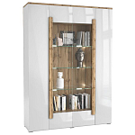 Шкаф-витрина с белым глянцевым фасадом 4-х дверная Grace of Furniture варинант исполнения - 1 | Loft Concept в Брянске
