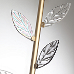 Бра с золотистой вертикальной трубкой и декоративными прозрачными листьями из стекла Sylva  варинант исполнения - 6 | Loft Concept в Брянске