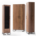 Шкаф-витрина в стиле лофт с чёрной стеклянной дверью Urban Style Space 2 варинант исполнения - 4 | Loft Concept в Брянске