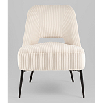 Кресло лаунж Бостон велюр рельефный молочный на черных ножках варинант исполнения - 4 | Loft Concept в Брянске