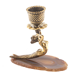 Подсвечник из натурального камня агат светло-коричневый Stone Candlestick варинант исполнения - 3 | Loft Concept в Брянске