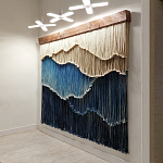 Текстильный Арт-объект на стену ручной работы из веревок Blue Mountains варинант исполнения - 1 | Loft Concept в Брянске