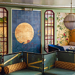 Обои ручная роспись Tsukimi Original colourway on gilded silk with antiquing варинант исполнения - 1 | Loft Concept в Брянске