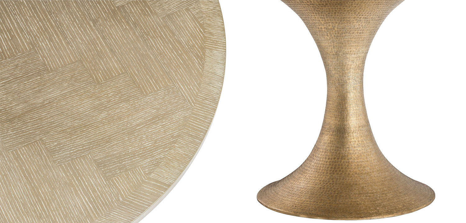 Обеденный стол Eichholtz DINING TABLE MELCHIOR ROUND brass Обеденный стол Eichholtz DINING TABLE MELCHIOR ROUND brass - Loft-Concept в Брянске