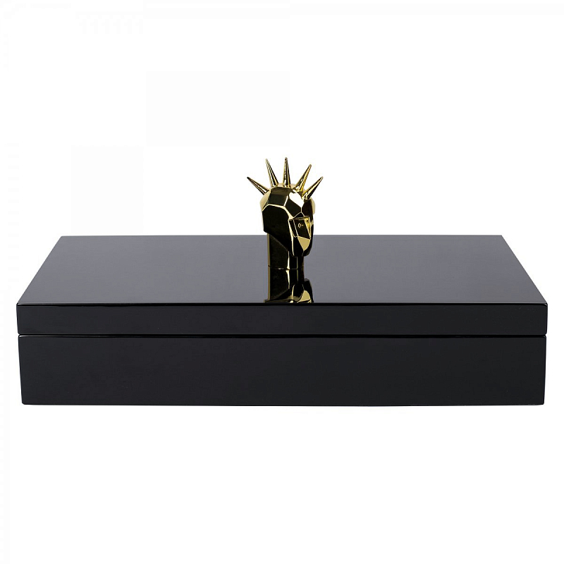 Шкатулка HEAD TRIP SCULPTURE BOX Черный Глянцевое золото Шкатулка HEAD TRIP SCULPTURE BOX Черный Глянцевое золото в Брянске | Loft Concept