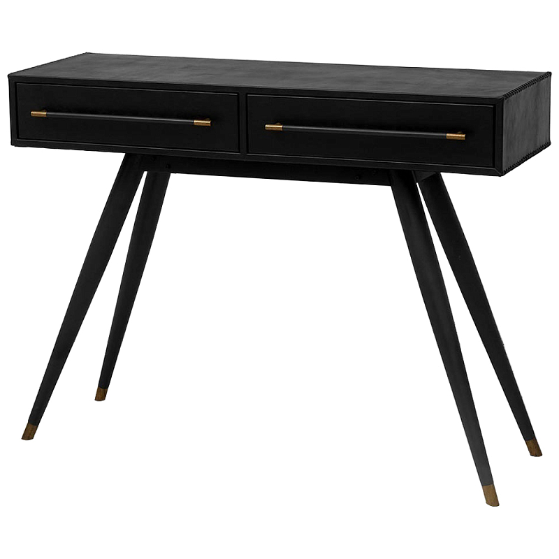Консоль с 2-мя ящиками Idoya Black Console Черный Латунь Консоль с 2-мя ящиками Idoya Black Console Черный Латунь в Брянске | Loft Concept