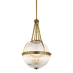 Подвесной светильник с рифленым стеклянным плафоном в форме шара Kichler варинант исполнения - 1 | Loft Concept в Брянске
