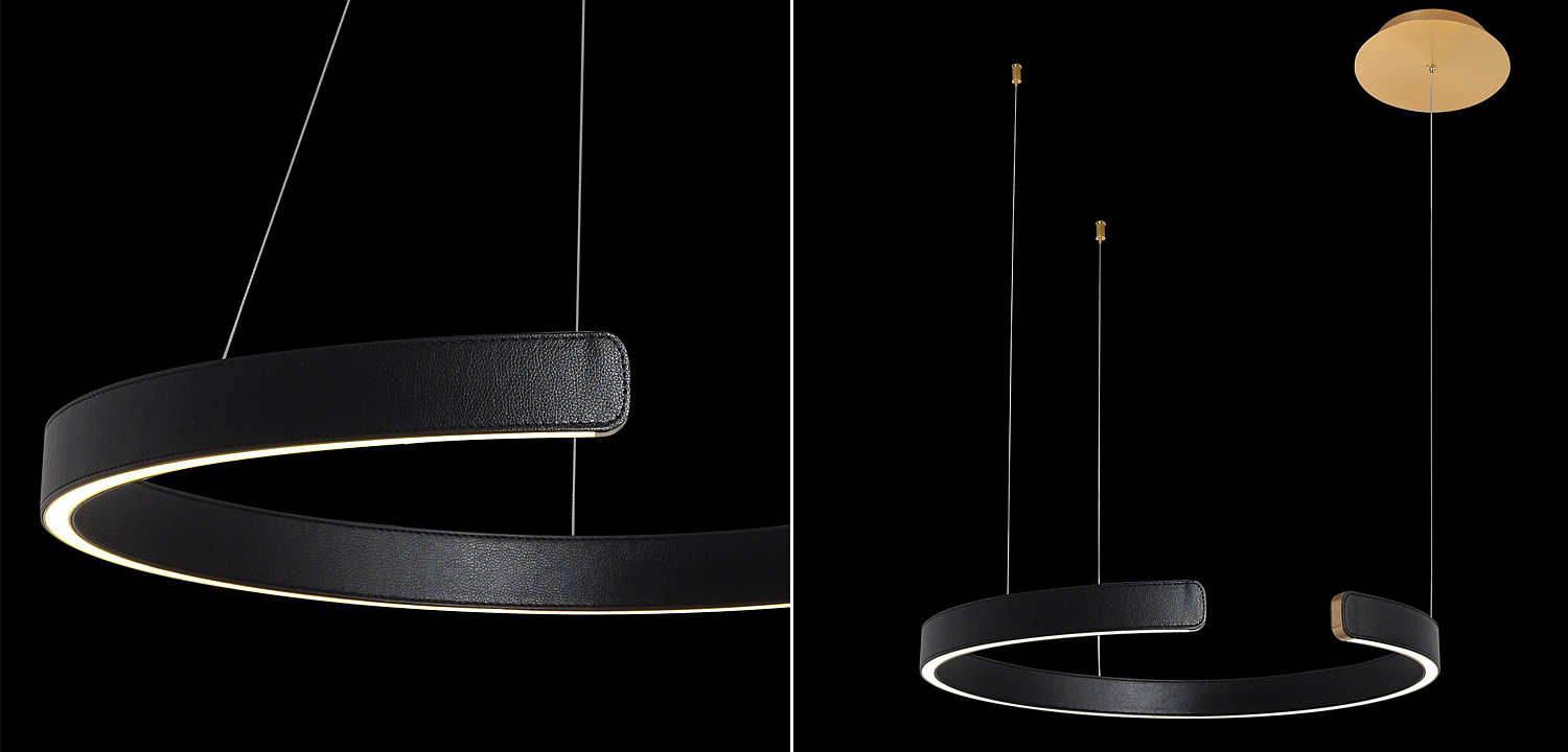 Подвесной светильник Half Ring black leather 60 Подвесной светильник Half Ring black leather 60 - Loft-Concept в Брянске