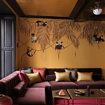 Обои с вышивкой ручной работы Étienne Original colourway on wool sateen варинант исполнения - 2 | Loft Concept в Брянске