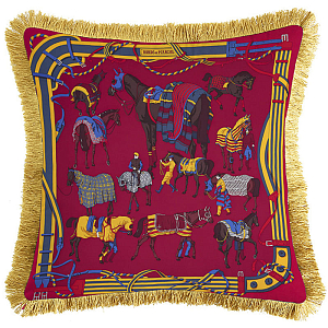 Декоративная подушка Hermes Horses Red 134