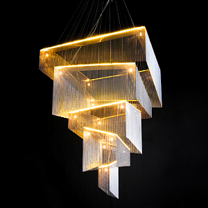 Люстра Золотые цепочки Willowlamp Geometric Storm Gold