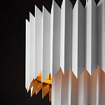 Люстра белая с гофрированным двойным абажуром Corrugated Double Lampshade варинант исполнения - 4 | Loft Concept в Брянске