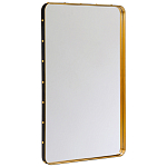 Зеркало прямоугольное в металлической раме с кожаной отделкой Loft in Reflection варинант исполнения - 1 | Loft Concept в Брянске