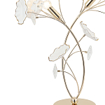 Настольная лампа с изогнутыми золотыми ветвями и белыми лепестками Wintery flovers варинант исполнения - 1 | Loft Concept в Брянске