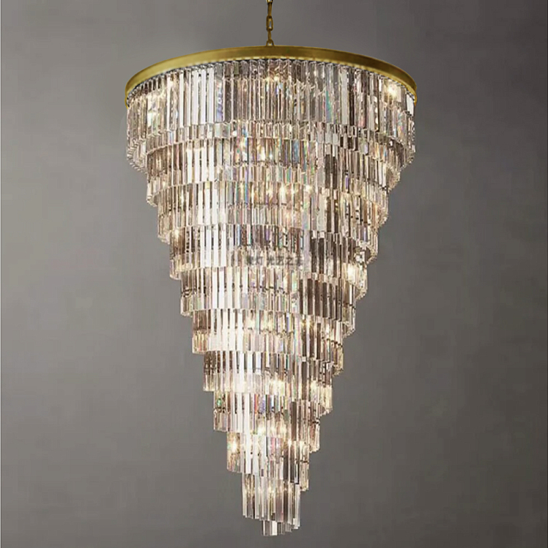 Люстра Chandelier Trapani Large size Никель Прозрачное Стекло в Брянске | Loft Concept 